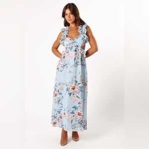 Petal & Pup Blue Floral Maxi Dress